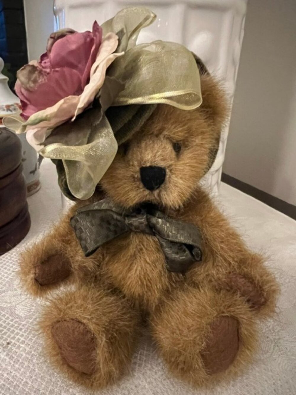 VTG Boyds Bears Plush Antoinette Debearvoire Green Hat W/Tags-7" 2000-918440